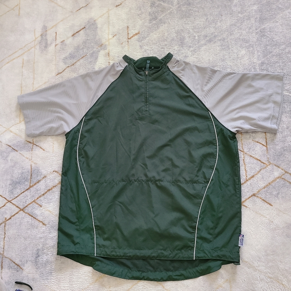 Majestic Athletic Adult Cool Base Convertible Gamer Jacket Windbreaker XL Green - Picture 8 of 12